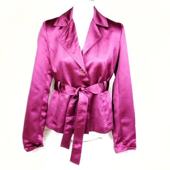Calvin Klein pink fuchsia jacket with belt size XS - Picture 1 of 4
